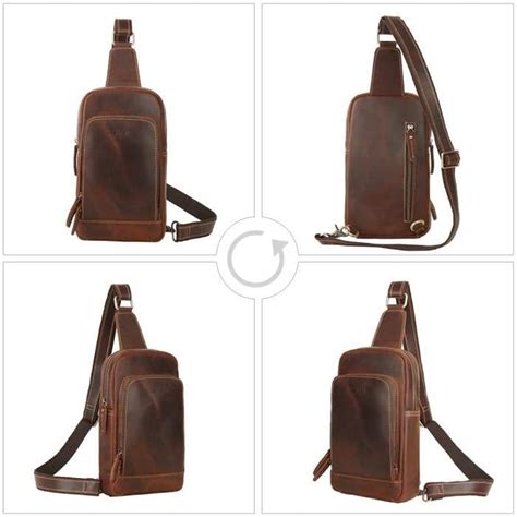 Sac Poitrine Bandouli Re Homme Cuir V Ritable Sacoche Porte Epaule Pour