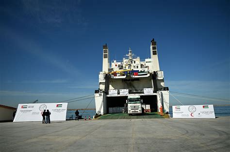 Uae Aid Ship Arrives In Al Arish Carrying Tonnes Of Relief