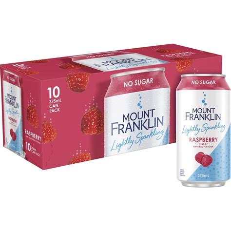 Mount Franklin Lightly Sparkling Raspberry 375ml X10 Pack Woolworths