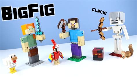 Lego Minecraft Bigfig Series 1 Steve Alex And Skeleton Build Review 2019 Youtube