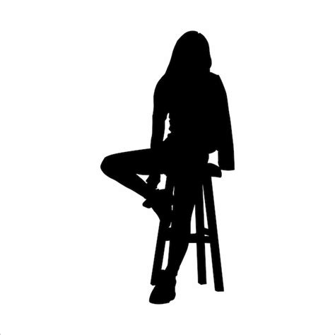 Premium Vector Silhouette Of A Woman Sitting On A Chair