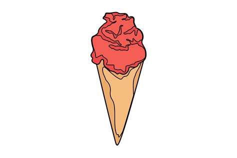 Pink Ice Cream Cone Sticker Vector Graphic By Dearlyartstudio