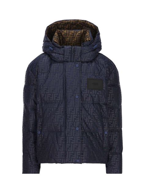 Fendi Reversible Monogram Puffer Jacket In Blue Lyst