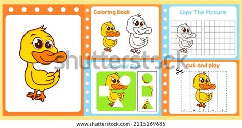 Worksheets Pack Kids Duck Vector Childrens Stock Vector (Royalty Free ...