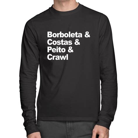 Camiseta Algodão Borboleta Costas Peito Crawl Manga Longa