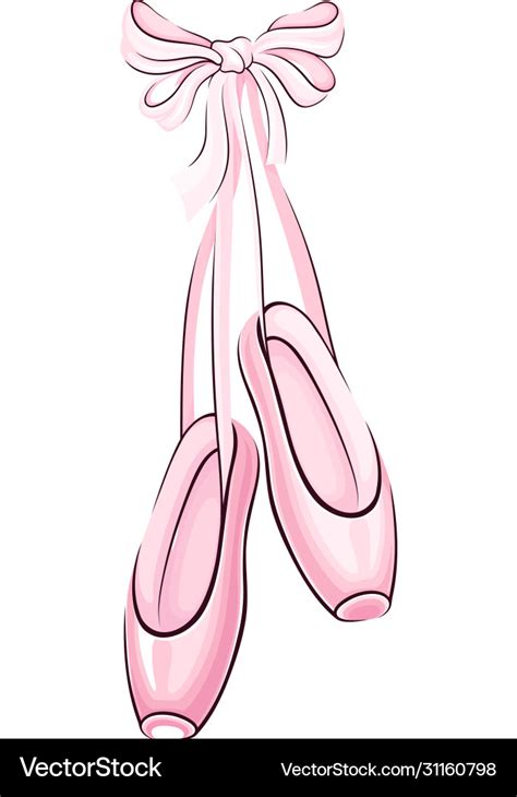 Pink Pointe Shoes With Satin Or Silk Ribbon Vector Image