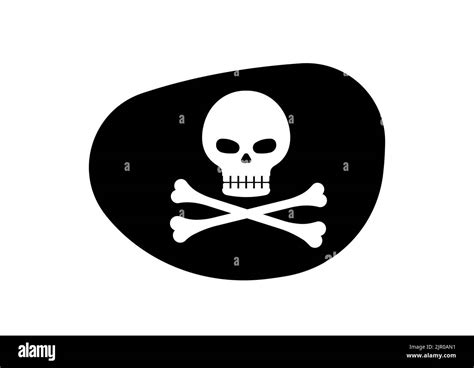 Pirate Eye Patch With Skull And Cross Bones Vector Illustration Stock