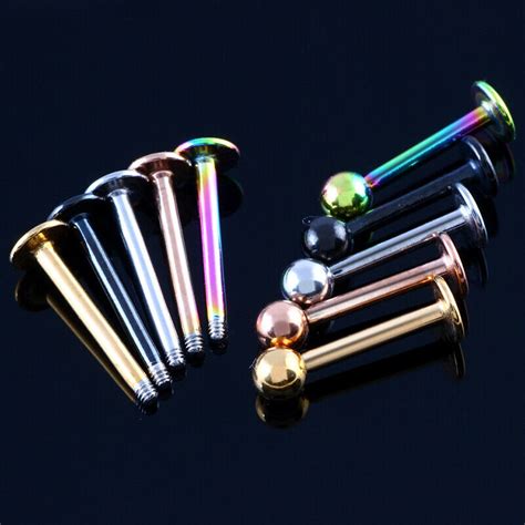 Pcs Set Surgical Steel Ball Stud Ear Bar Lip Nose Bar Body Piercing