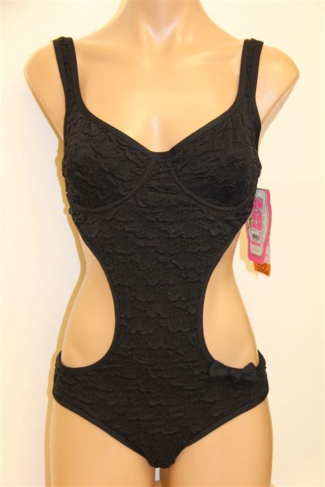 Nwt Coco Rave Swimsuit One Pc Monokini Sz M B Black Underwire Ebay