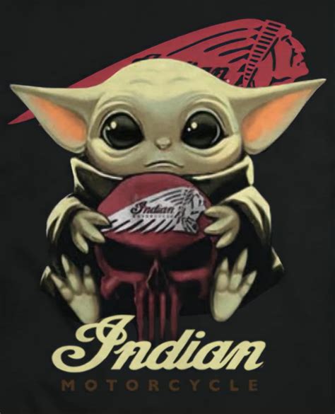 Baby Grogu Yoda Indian Motorcycle Sticker Etsy