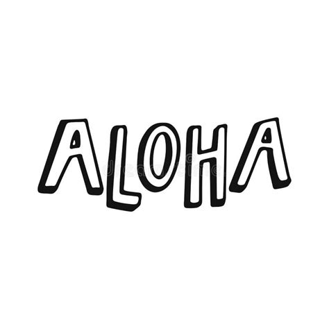 Aloha Hand Drawn Seasons Holiday Lettering Phrase Isolated On The