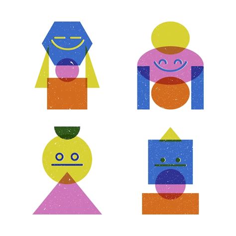simple flat figures vectors illustrations