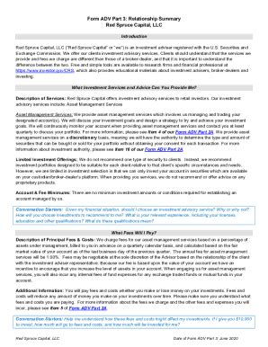 Fillable Online Form ADV Part 3 Relationship Summary Red Spruce