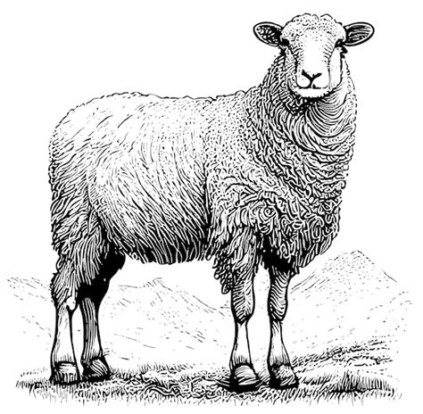 Realistic Sheep Drawing