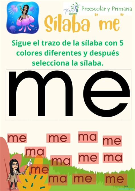 Sílaba Me Ficha Interactiva Topworksheets