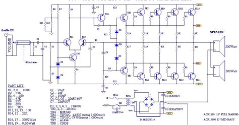 Power Amplifier OCL 500Watt RMS Electronic Circuit