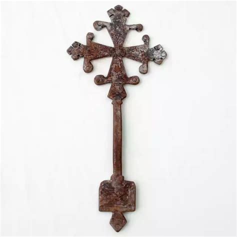 RARE ETHIOPIAN BLESSING Iron Hand Cross Coptic Orthodox Christian