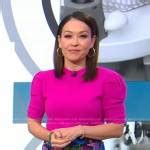 Wornontv Natalies Pink Puff Sleeve Sweater On The Talk Natalie