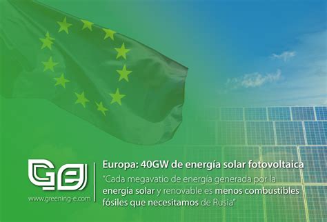 Desarrollo De 40 Gw De Energía Solar Fotovoltaica En Europa