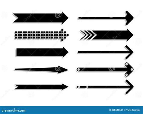 Set Of Black Arrow Pointing Up Arrow Shape Element Stock Vector