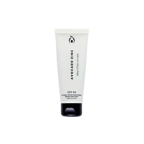 Avocado Zinc Spf 50 Natural Tinted Moisturiser White Earth