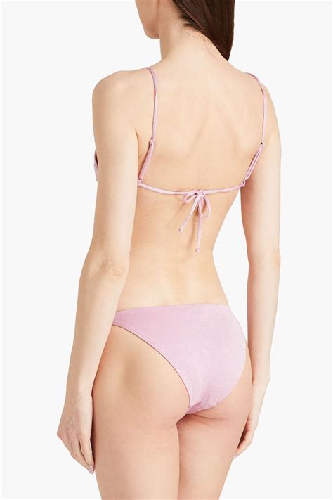 Onia Alexa Metallic Stretch Jersey Triangle Bikini Top The Outnet