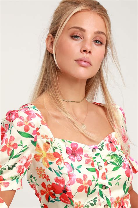 Cute Tropical Print Top Crop Top Floral Print Crop Top Lulus