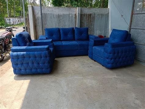 5 Seater Wooden Designer Sofa Set 2 1 1 Velvet At Rs 40500 Set In