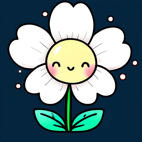 Cute Cottagecore Flowers Kawaii Chibi Cartoon Illustration · Creative Fabrica