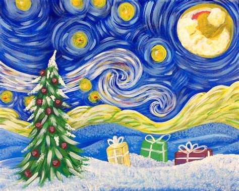 Van Gogh Christmas - Pinot's Palette Painting