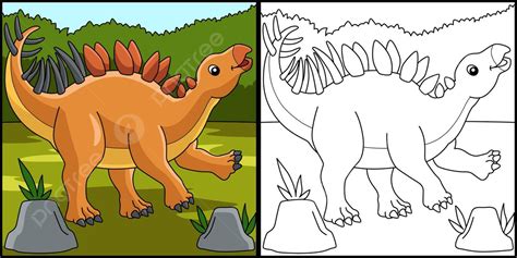 Dinossauro Kentrosaurus Ilustração Da Página Para Colorir Triceratops