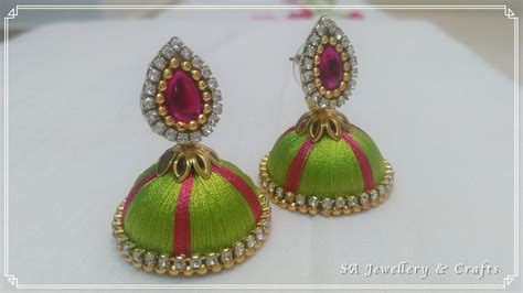 How To Make Silk Thread Earrings At Home YouTube