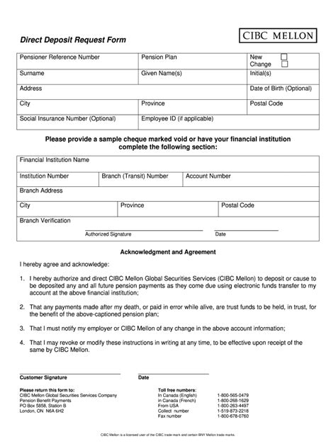 Cibc Direct Deposit Form Fill Out Sign Online Dochub