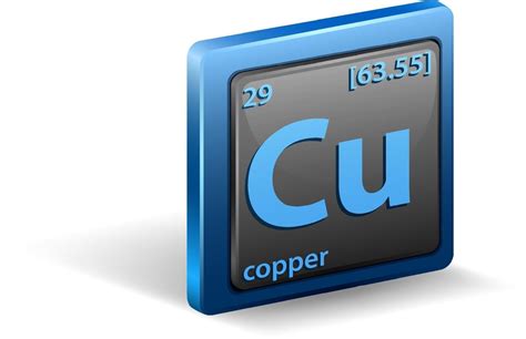 Copper Chemical Element Chemical Symbol With Atomic Number And Atomic