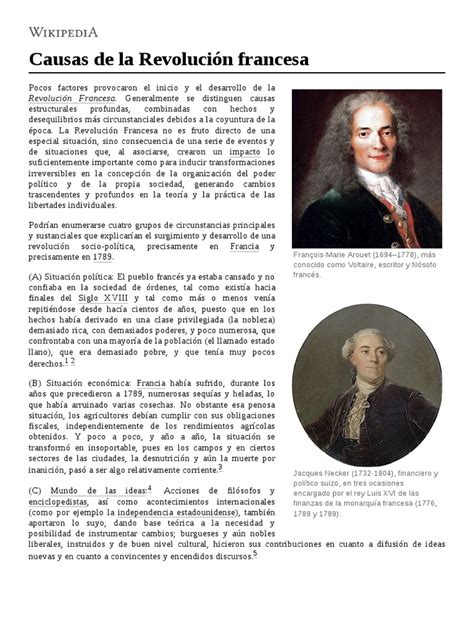 Causas De La Revolución Francesa Pdf Nobleza Monarquía Absoluta