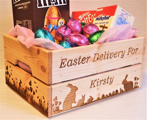 Easter Egg Personalised Crate Personalised Easter Bunny Gift Etsy