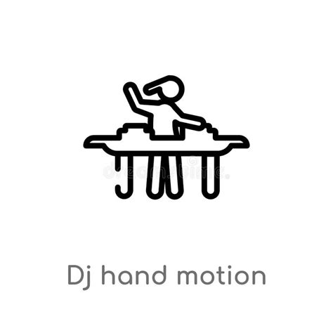 Outline Dj Hand Motion Vector Icon Isolated Black Simple Line Element