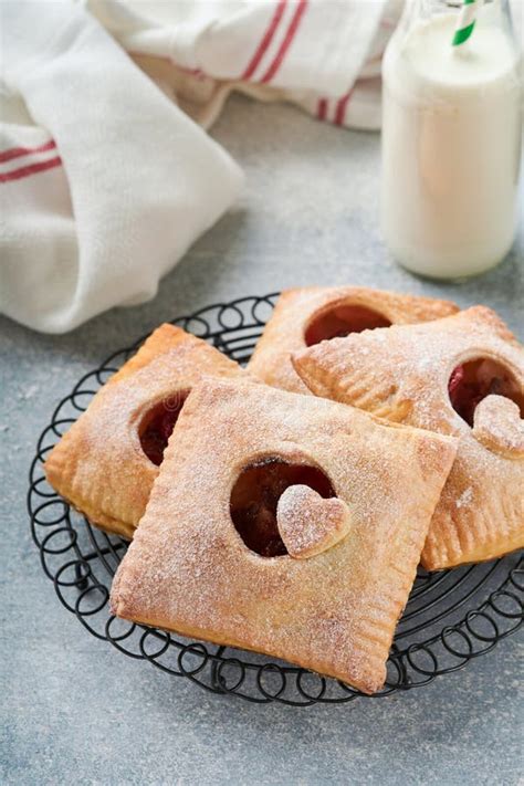 Valentines Day Heart Shaped Hand Pies Mini Puff Pastry Or Hand Pies