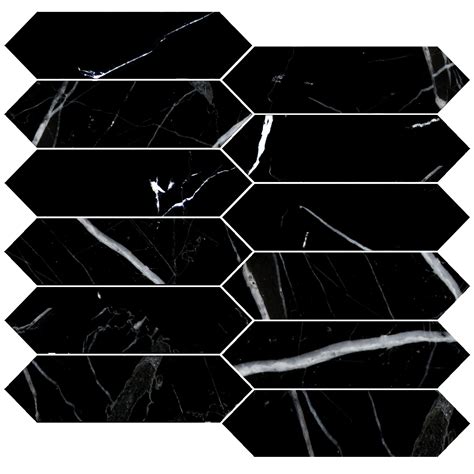 Noir Noble 1 3 4 X 6 1 2 Honed Picket Mosaic Pera Tile