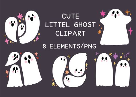 Cartoon Cute Litte Ghost Clipart Graphic By Meawsally · Creative Fabrica