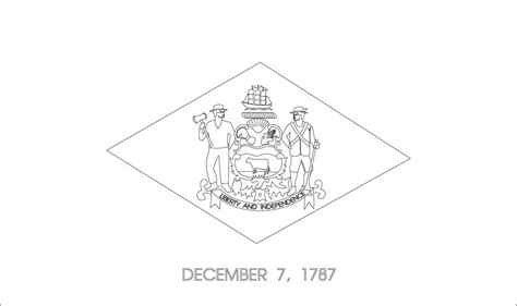 Delaware State Flag Coloring Page