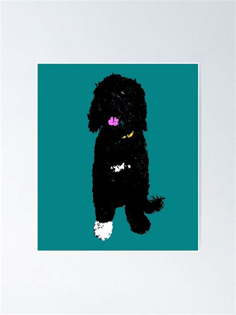 Portuguese Water Dog Design In Teal Pet Pop Art Animal Pop Art