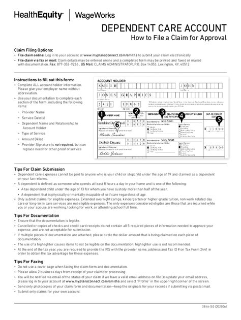 Fillable Online Dependent Care How To File A Claim For Approval Fax