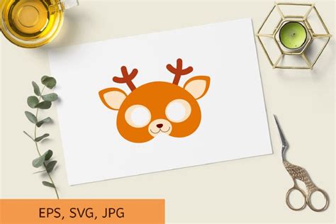 Diy Printable Deer Mask Face Mask Svg Paper Mask