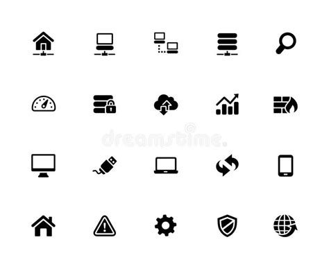 Developer Icons Pixels Icons White Series Stock Vector