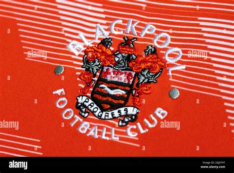 Close up of Blackpool FC kit 2021/22 Stock Photo - Alamy