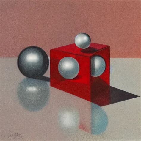 Chrome Spheres On A Red Cube By Joseph Karl Stieler Stable Diffusion