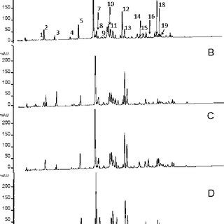 HPLC Chromatograms At 260 Nm Of The Phenolic Profiles Of L Perenne E