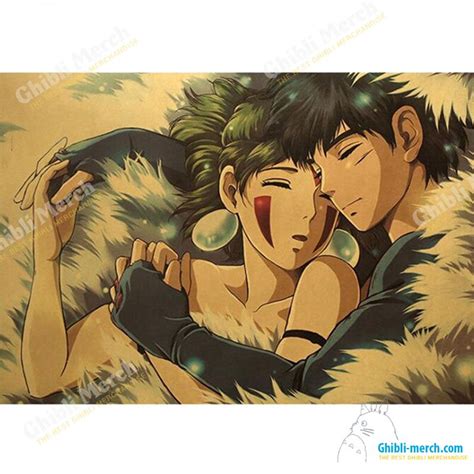 Princess Mononoke Poster Ashitaka And San - Ghibli Merch Store - Official Studio Ghibli Merchandise