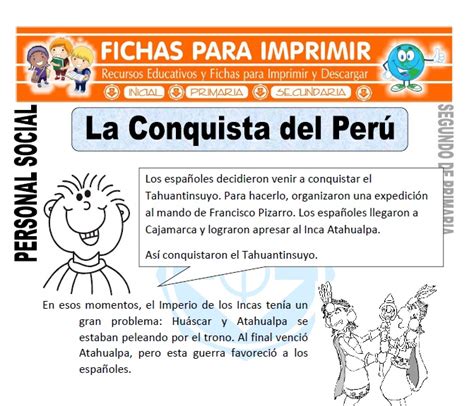 La Conquista Del Perú Para Segundo De Primaria Fichas Para Imprimir